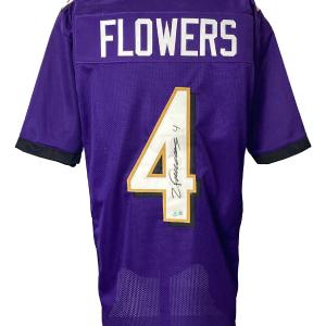 Zay Flowers Baltimore Signed Purple Football Jersey BAS Best Place Online