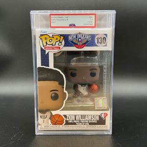 Zion Williamson Encapsulated Funko Pop #130 PSA NM 7.5 FASC Pelicans Buy Sale Online