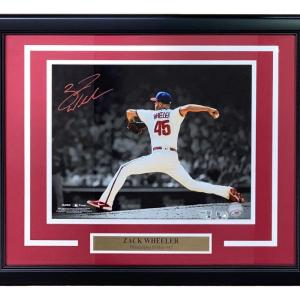 Zack Wheeler Signed Framed 11x14 Philadelphia Phillies Photo Fanatics Free Shipping With Mastercard