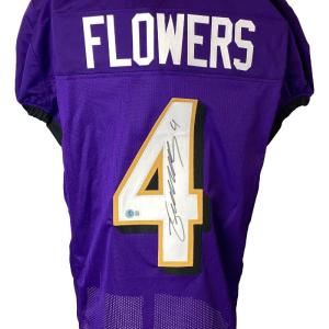 Zay Flowers Baltimore Signed Purple Pro-Cut Football Jersey BAS Visit New Sale Online