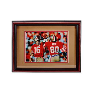 Joe Montana & Jerry Rice Dual Signed High 5 8x10 Framed Photo (JSA COA) Pre Order