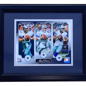 Staubach Aikman Prescott Framed 8x10 Dallas Cowboys Photo Footlocker Finishline For Sale
