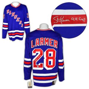 Steve Larmer New York Rangers Signed Retro Fanatics Jersey Sale Wholesale Pice