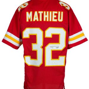 Tyrann Mathieu Kansas City Signed Red Football Jersey JSA ITP Outlet For Sale