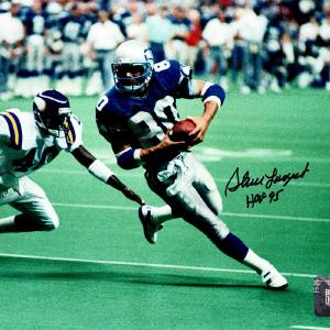 Steve Largent Signed Seattle Seahawks Football 8x10 Photo w/HOF'95 -SCHWARTZ COA Clearance Hot Sale