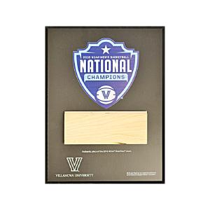 Villanova University 9"x12" Black Lacquered Plaque with an Authentic Piece of 2018 Men's Final Four Basketball Court w/ Screen Printed Logo - from the Alamodome in San Antonio, Texas Buy