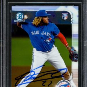 VLADIMIR GUERRERO JR. AUTOGRAPHED 2019 BOWMAN CHROME RC BLUE JAYS BECKETT 209789 Outlet Store Cheap Online