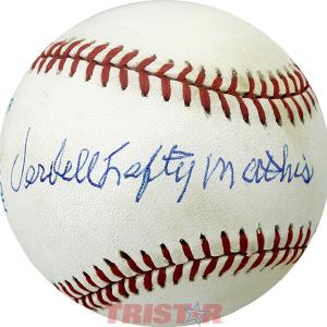 Verdell Mathis Autographed AL Baseball Inscribed Lefty PSA Negro Leagues Discount Professional