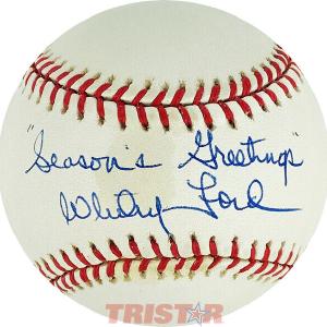 WHITEY FORD SIGNED AUTOGRAPHED AL BASEBALL INSCRIBED SEASONS GREETINGS PSA 2025 Sale Online