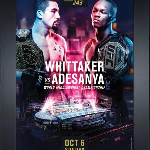 UFC 243: Whittaker vs Adesanya Replica Mini Framed 9x13 Event Poster Store Sale Online