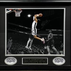 Victor Wembanyama Signed 16x20 Framed Spotlight Photo Spurs Rookie Auto Fanatics Cheap Best Wholesale