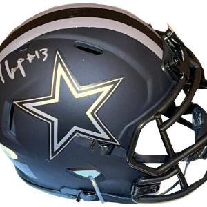 Michael Gallup signed Dallas Cowboys Riddell Speed Eclipse Mini Helmet #13- JSA Outlet Supply