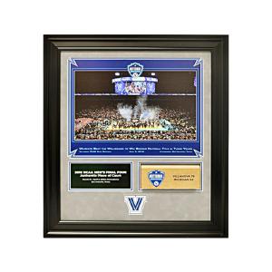 Villanova University 2018 NCAA Champions 20x23 Framed Celebration Collage with a Piece of Final Four Basketball Court 2025 New