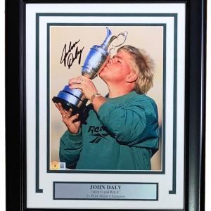 John Daly Signed Framed 8x10 PGA 1995 British Open Photo BAS For Nice