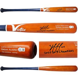 YORDAN ALVAREZ AUTOGRAPHED VICTUS GAME MODEL BAT ASTROS 2022 WS CHAMPS BECKETT Discount Big Sale