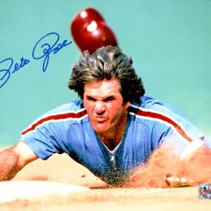 PETE ROSE AUTOGRAPHED SIGNED 8X10 PHOTO PHILLIES HEADFIRST DIVE PR HOLO 229029 Discount Footlocker Pictures