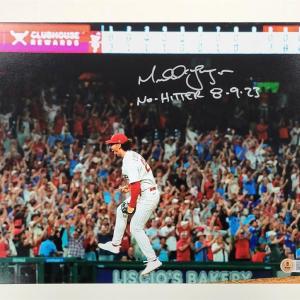 Michael Lorenzen signed "No Hitter 8-9-23" 11x14 Photo auto BAS Beckett Witness Pictures For Sale