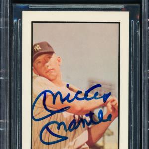Mickey Mantle Autographed 1953 Bowman Reprint From 1983 Card Beckett 13921940 Sale Real