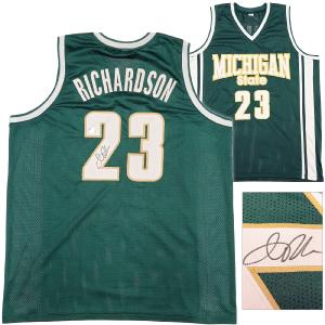 MICHIGAN STATE JASON RICHARDSON AUTOGRAPHED GREEN JERSEY BECKETT WITNESS 234509 Cheap Low Pice Fee Shipping
