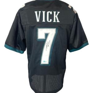 Michael Vick Philadelphia Signed Black Football Jersey BAS ITP For Nice