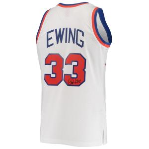 Patrick Ewing New York Knicks Autographed M&N 85'-86' Rookie Year Authentic Home White Jersey (CX Auth) Clearance Best