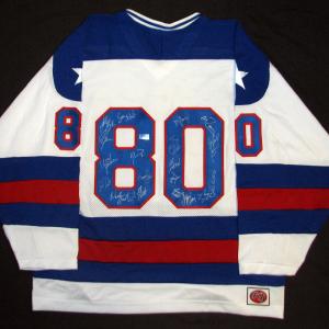 USA MIRACLE ON ICE 1980 TEAM SIGNED JERSEY - ALL 20 PLAYER AUTOS - GRANDSTAND SPORTS HOLO & COA Cheap Sale 2025 Newest