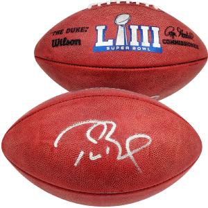 Tom Brady Autographed NFL Leather SB LIII Logo Football Fanatics AA0104126 Clearance Clearance