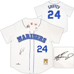 MARINERS KEN GRIFFEY JR AUTOGRAPHED WHITE M&N 1989 COOPERSTOWN JERSEY XL BECKETT Buy Cheap 2025 Newest