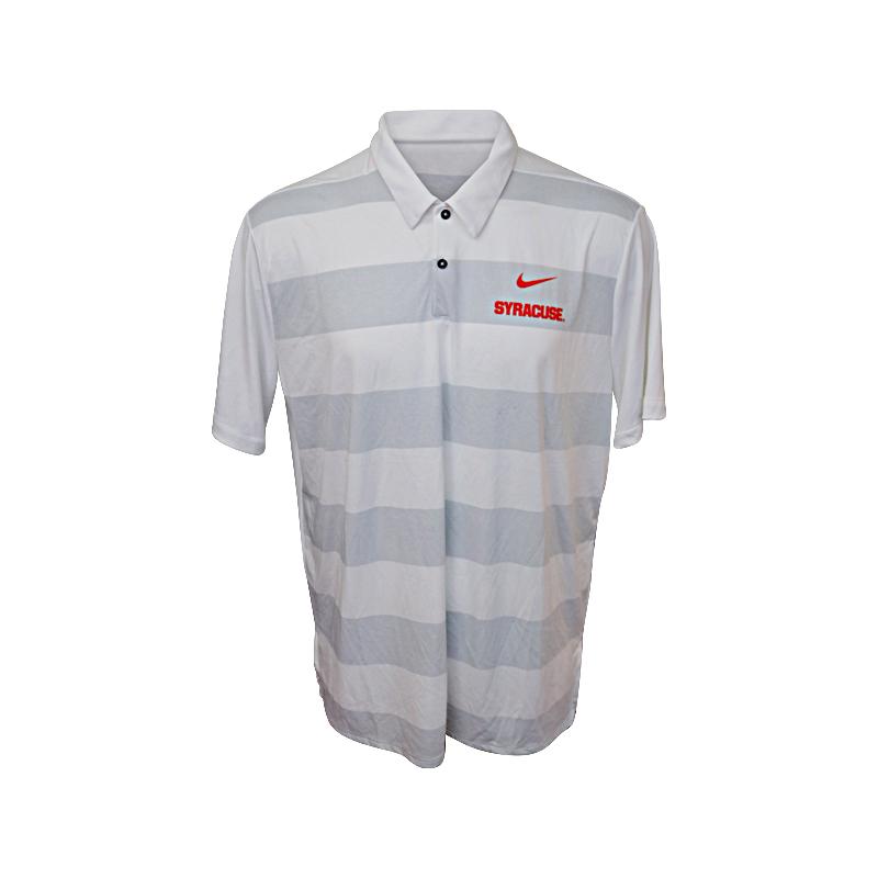 John Desko Syracuse University Men's Lacrosse Nike Dri-Fit Grey and White Syracuse Collared Shirt (Size XXL) Cheap Fashion Style