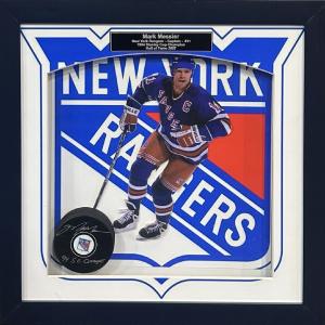 Mark Messier Signed Rangers Puck 3D Framed 16x16 Photo 94 SC Champs Auto Steiner With Credit Card
