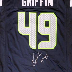 SEAHAWKS SHAQUEM GRIFFIN AUTOGRAPHED BLUE NIKE JERSEY SIZE XL MCS HOLO 134403 100% Original