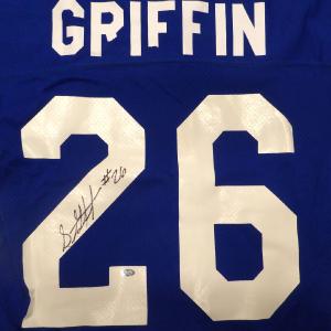 Seahawks Shaquill Griffin Autographed Blue NFL Custom Wilson Jersey MCS 81097 Free Shipping Sast