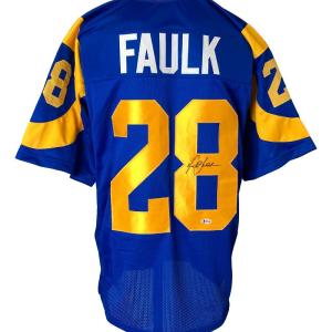 Marshall Faulk Los Angeles Signed Blue Football Jersey BAS 2025 New