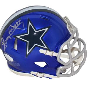 Tony Dorsett Autographed/Signed Dallas Cowboys Flash Mini Helmet JSA 34012 Free Shipping Clearance