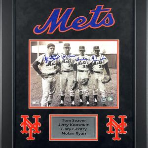 New York Mets Signed 1969 World Series 11x14 Photo Framed Nolan Ryan Tom Seaver Outlet Low Pice Fee Shipping