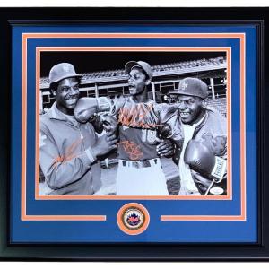 Mike Tyson Gooden Strawberry Signed In Orange Framed 11x14 Mets B&W Photo JSA Perfect Cheap Pice