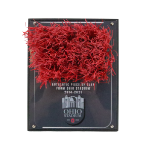 Ohio Stadium Piece of Authentic Red Endzone Turf on Wall Hangable Plaque - NEW (Ohio State CX LOA) Cheap Websites