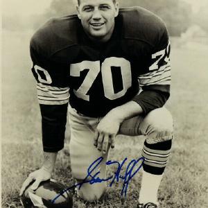Sam Huff signed Washington Redskins Vintage Sepia 8x10 Photo Deals Online