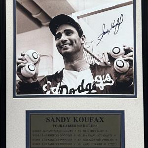 Sandy Koufax Signed 8x10 Score Board Framed No Hitters Photo Dodgers Auto COA Classic Cheap Pice
