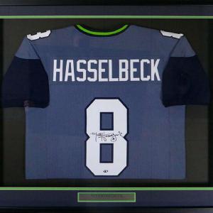 SEAHAWKS MATT HASSELBECK AUTOGRAPHED SIGNED FRAMED BLUE JERSEY MCS HOLO 123639 2025 Newest
