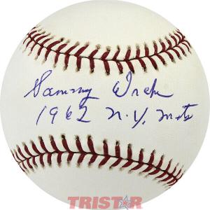 Sammy Drake Autographed Official ML Baseball Inscribed 1962 NY Mets PSA Extremely Cheap Pice