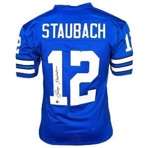 Roger Staubach Signed Dallas Royal Blue Football Jersey (Beckett) Buy Cheap Low Cost
