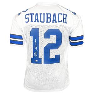 Roger Staubach Signed Dallas White Football Jersey (Beckett) Inexpensive Cheap Online