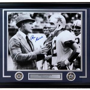 Roger Staubach Signed Framed 16x20 Dallas Cowboys Photo w/ Tom Landry BAS With Mastercard Cheap Online