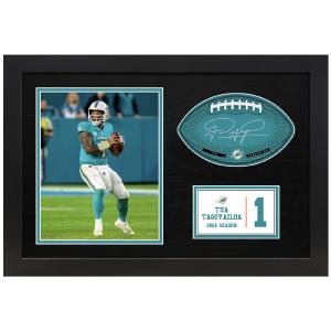 Tua Tagovailoa MIami Dolphins Signable With Players Facsimile Signature and Photo Display in a 15H x 22W x 0.75D High Quality Black Fram Latest Sale Online
