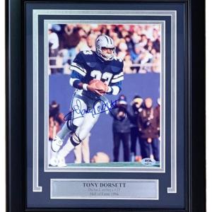 Tony Dorsett Signed Framed 8x10 Dallas Cowboys Photo PSA Hologram Fashionable