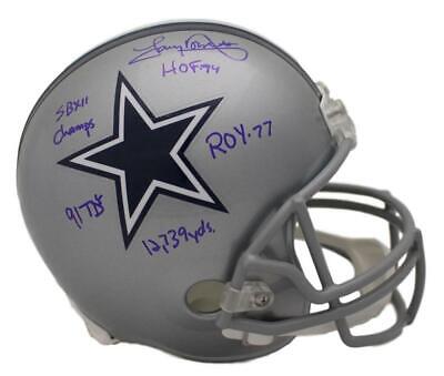 Tony Dorsett Autographed Dallas Cowboys Replica Helmet 5 Insc JSA 21889 Sale Nicekicks