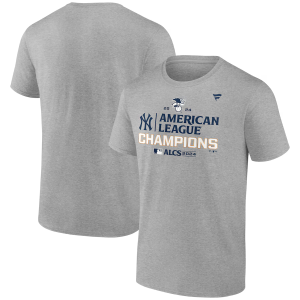 New York Yankees Fanatics 2024 American League Champions Locker Room T-Shirt  Heather Gray Choice