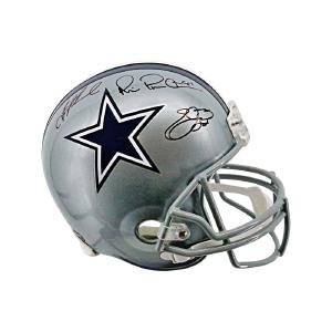 Troy Aikman, Emmitt Smith & Michael Irvin Dallas Cowboys Triple Signed Autographed NFL Cowboys Replica Helmet (Beckett COA) In China For Sale
