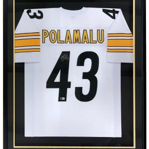 Troy Polamalu Pittsburgh Signed Framed Custom White Football Jersey BAS ITP Cheap Sale Genuine